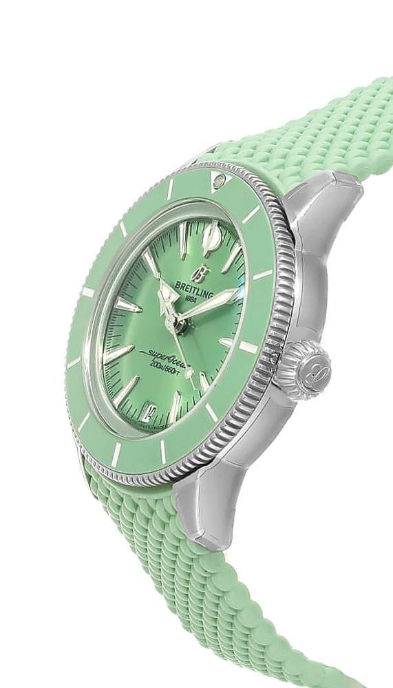 Superocean Heritage Automatic 36 mm Green Rubber Women's Watch