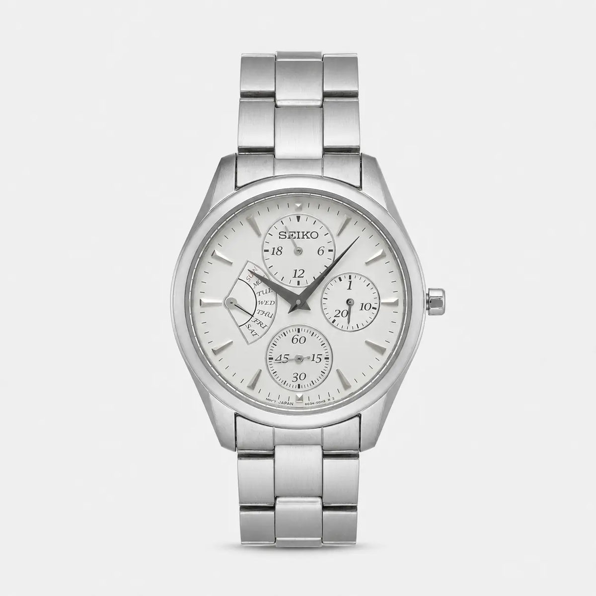 Quartz 35 mm White Dial Stainless Steel Women's Watch