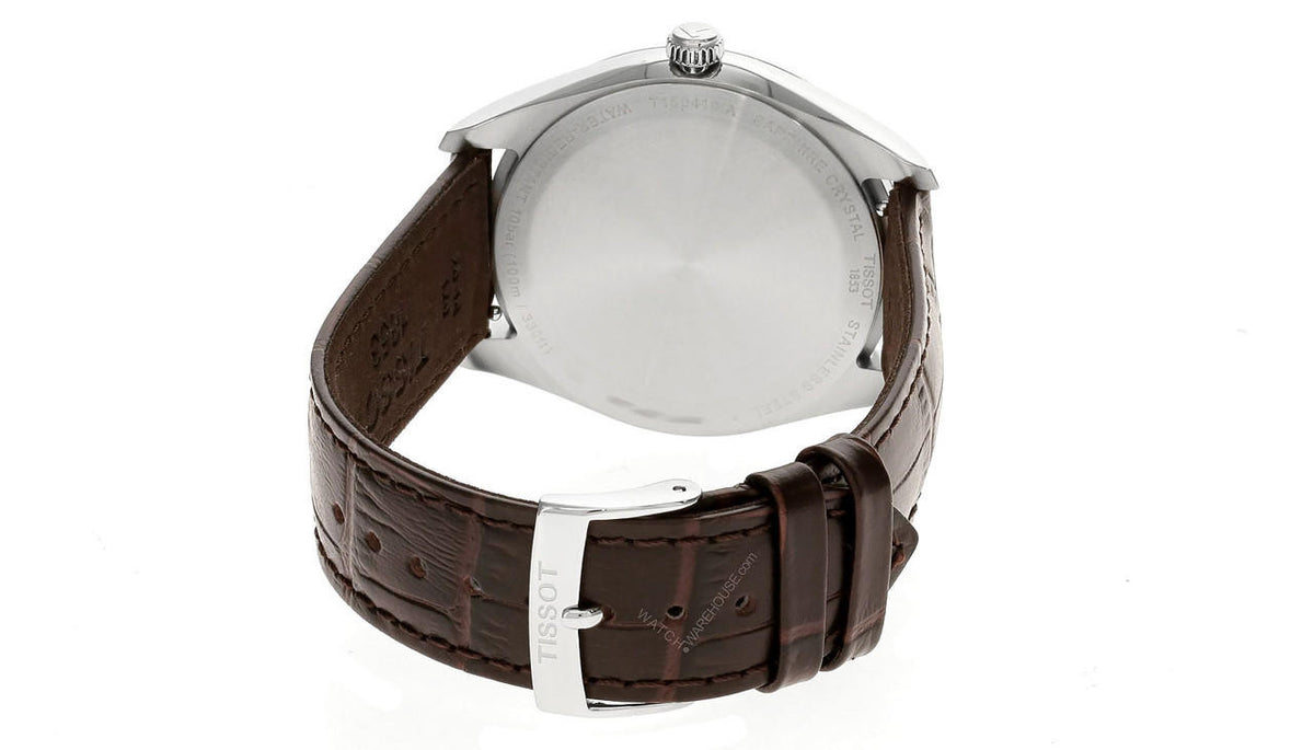 PR 100 Quartz 40 mm Silver Dial Brown Leather Men's Watch