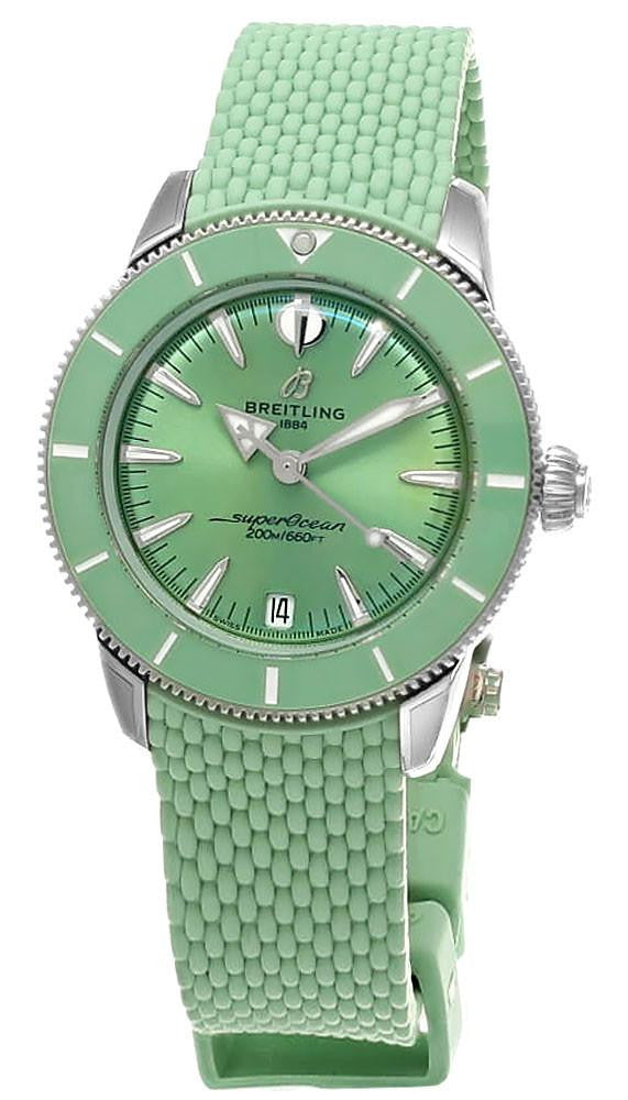 Superocean Heritage Automatic 36 mm Green Rubber Women's Watch