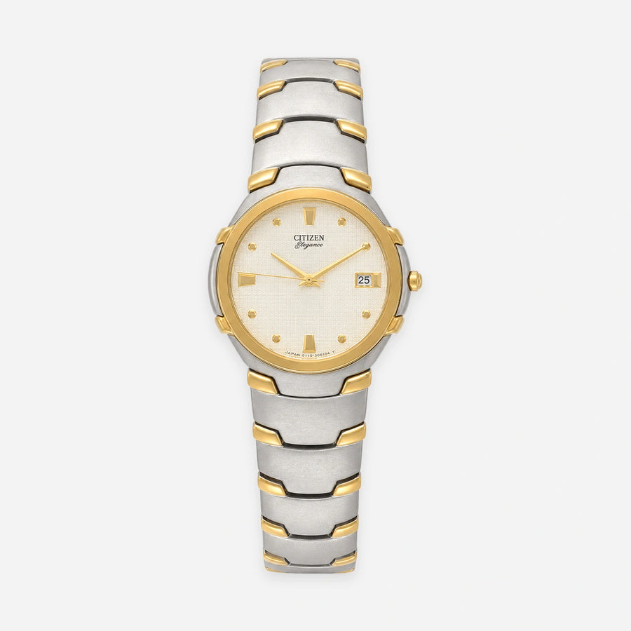 Elegance Gold Dial Two-tone Stainless Steel Men's Watch