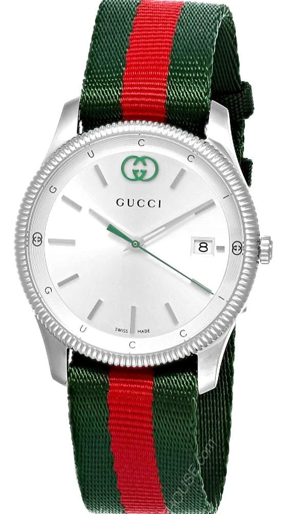 G-Timeless Quartz 38 mm Silver Dial Nylon Strap Men's Watch