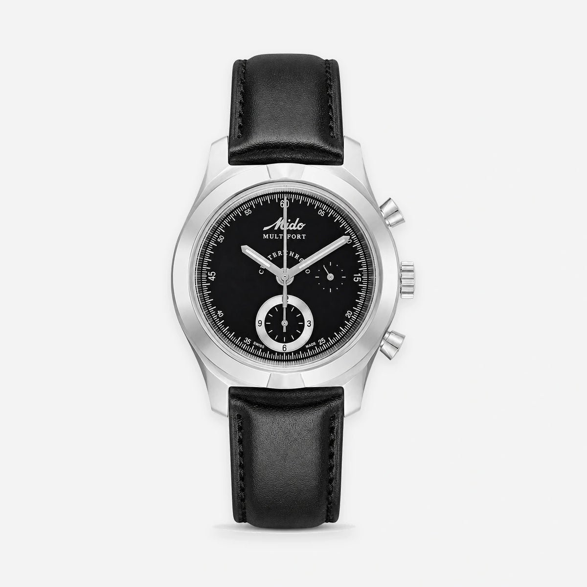 Multifort Centerchrono Automatic 39.5 mm Black Leather Men's Watch