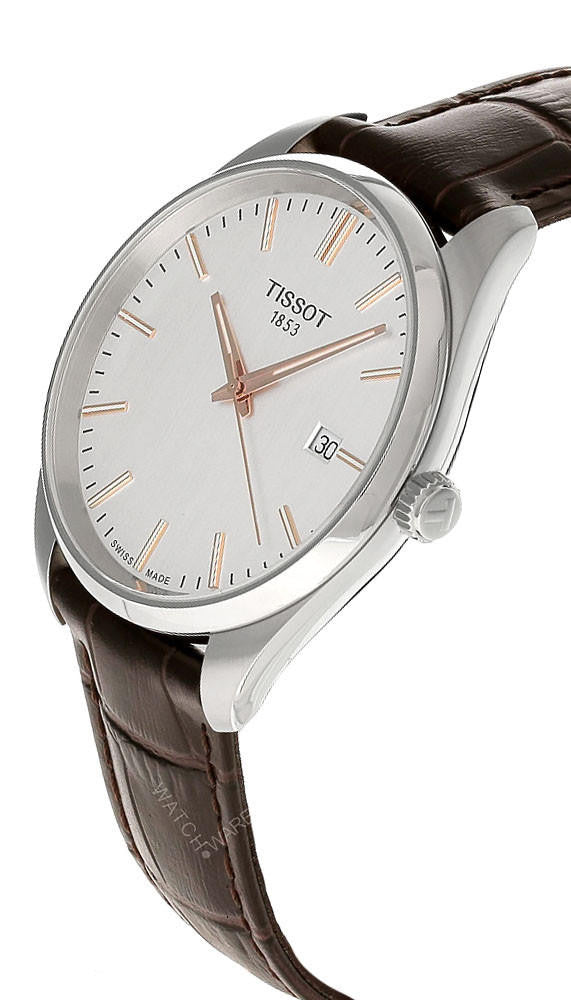 PR 100 Quartz 40 mm Silver Dial Brown Leather Men's Watch
